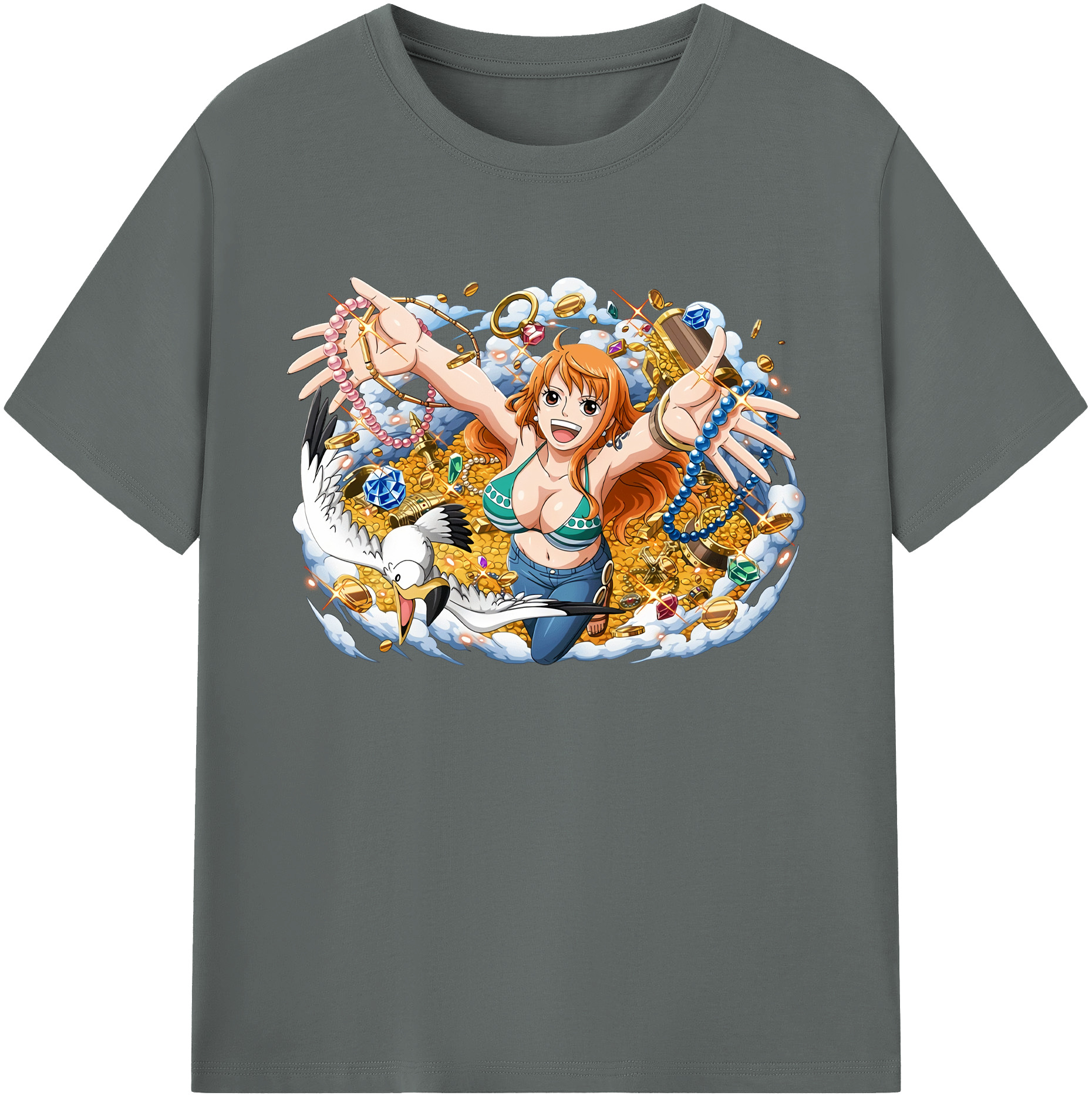 ワンピース ナミ ONE PIECE Nami 綿100％ メンズ半袖Tシャツ｜肌触りやわらか＆通気性